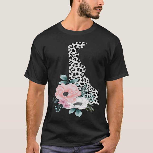 Camiseta Chica patriótica de Floral Leopard Delaware (Anverso)