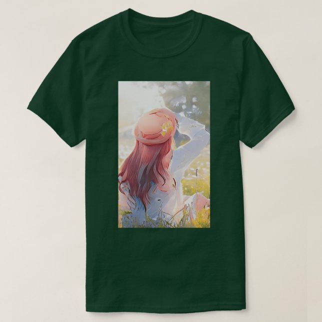 Camiseta Chica pelirroja al sol (Diseño del anverso)
