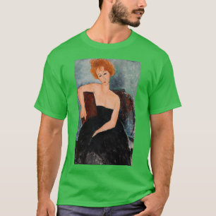 Camiseta Chica pelirrojo vestido de noche por Amedeo Modigl