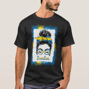 Camiseta Chica Pelo Desordenado Suecia Bandera Sueco Hombre