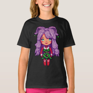 Camiseta Chica pelo púrpura