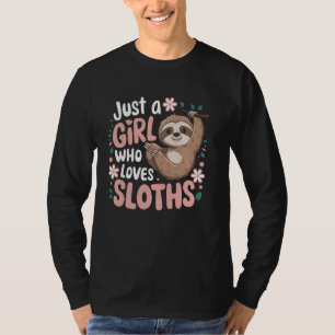 Camiseta Chica Perezosa Amante de Animales Adorables Perezo