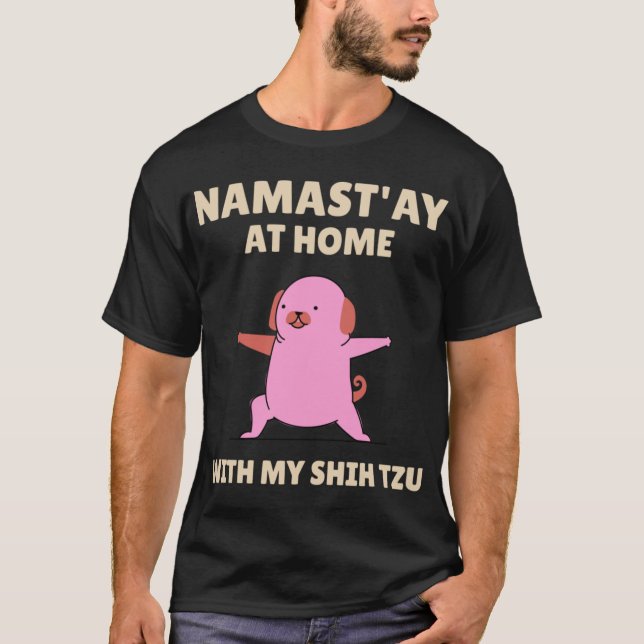 Camiseta chica perro de yoga de pie (Anverso)