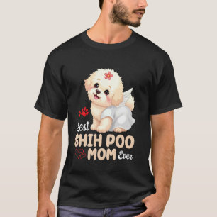 Camiseta Chica Perro Mejor Shih Poo Mamá Siempre Madre Vida
