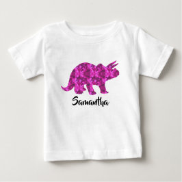 Camiseta Chica personalizada de dinosaurio rosa br