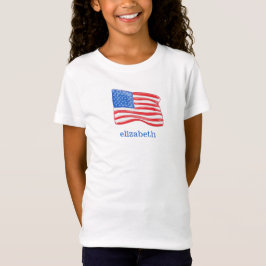 Camiseta Chica Personalizado de la Bandera Americana