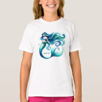 Chica personalizado de la sirena de color de agua 