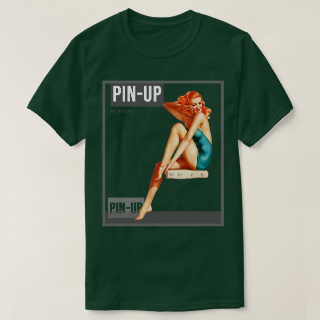 Camiseta Chica Pin up Vintage Pinup Magazine 23 (Diseño del anverso)