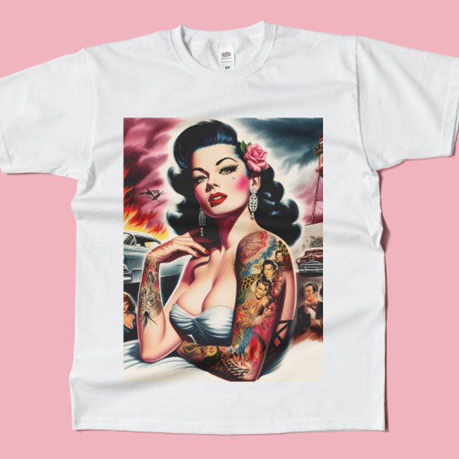 Camiseta Chica Pin-up Vintage Tatuada (Subido por el creador)