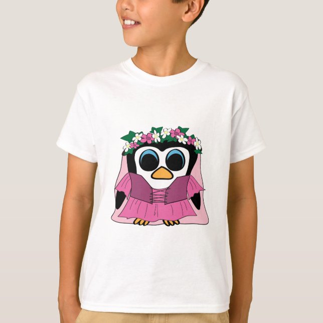 Camiseta Chica Pingüino vestido con vestimenta renacentista (Anverso)