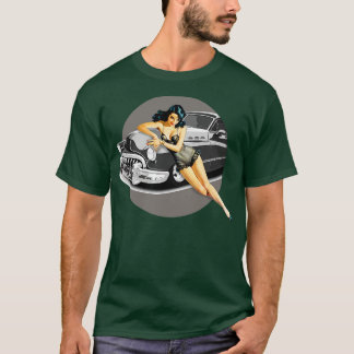 Camiseta Chica Pinup Hot Vintage de los años 40