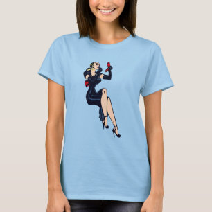 Camiseta Chica Pinup Rubia Bonita Vintage Glamour Retro