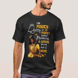 Camiseta Chica Pisces Cumpleaños Melanin Afro Reina Para Ne