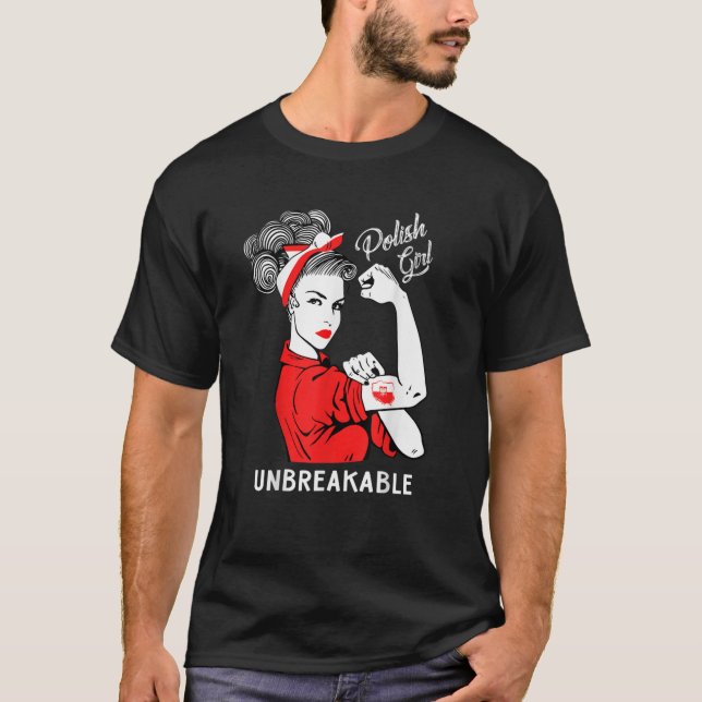 Camiseta Chica polaco Patrimonio inquebrantable Bandera de  (Anverso)