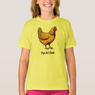 Camiseta Chica Pop Art, diseño retro moderno