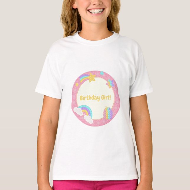 Camiseta Chica Pop It Fidget Cumpleaños (Anverso)