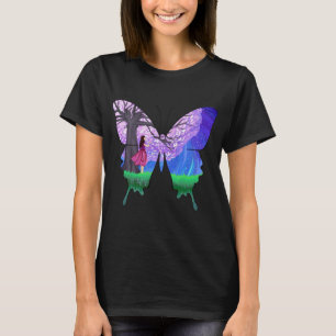 Camiseta Chica por la noche en forma de mariposa
