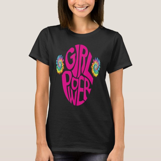 Camiseta Chica Power Flower Tie Dye Hippie Empoderamiento f (Anverso)