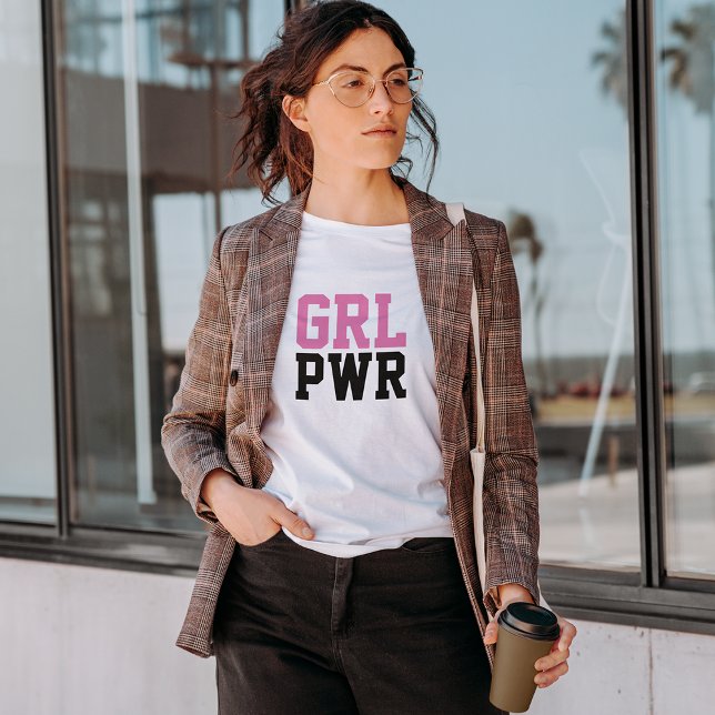 Camiseta Chica Power Pink Black Modernista Feminista GRL PW (Subido por el creador)