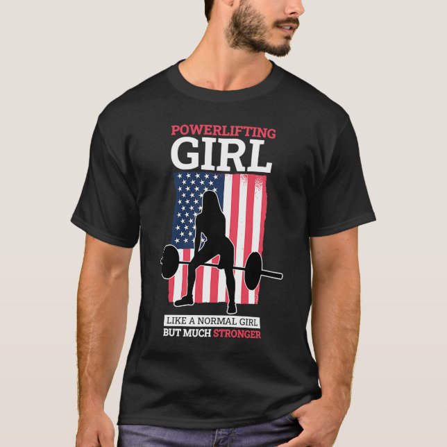 Camiseta Chica Powerlifer para Chicas de elevación de poten (Anverso)