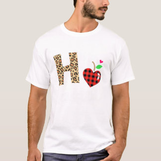 Camiseta Chica Primer Día Inicio Leopardo Plaid Back School