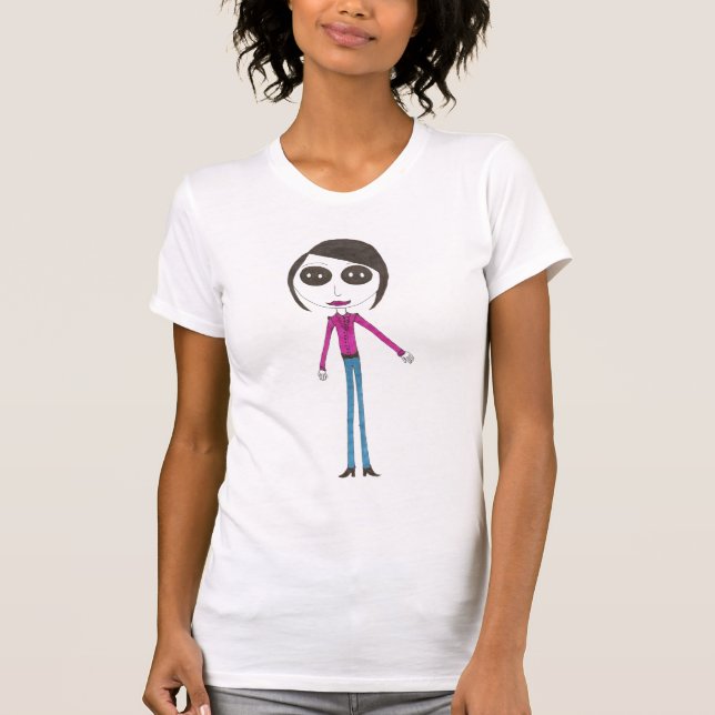 Camiseta Chica principal grande del botón (Anverso)