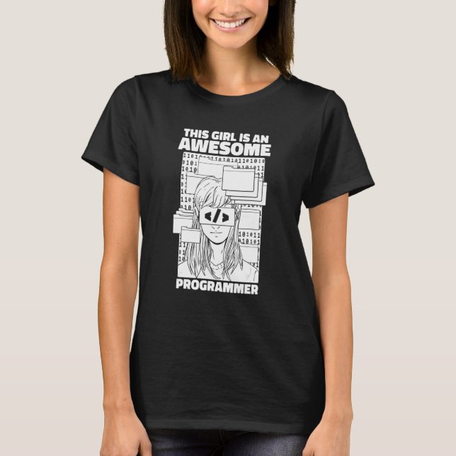 Camiseta Chica programadora que codifica Ingeniera de softw (Anverso)
