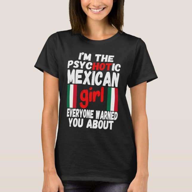 Camiseta Chica psicotrópica mexicana caliente esposa mexica (Anverso)