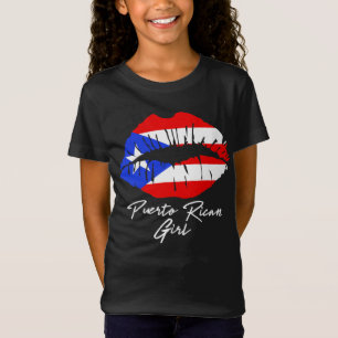 Camiseta Chica puertorriqueña levanta bandera Boricua amor 