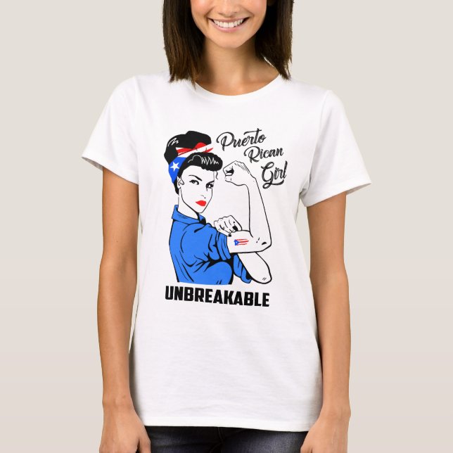 Camiseta Chica puertorriqueño irrompible (Anverso)