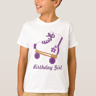 Camiseta Chica púrpura de encargo del cumpleaños del pat