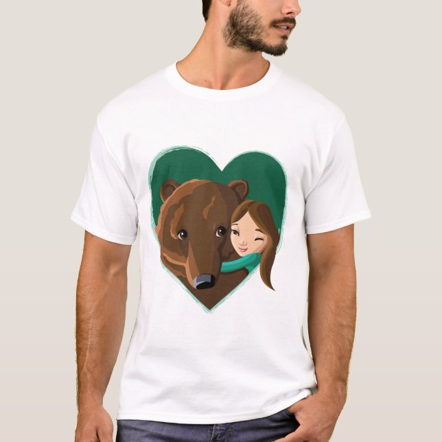 Camiseta Chica que abraza el oso (Anverso)