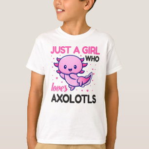 Camiseta Chica Que Ama A Axolotls Pescado Kawaii Rosa