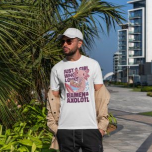 Camiseta Chica Que Ama A Axolotls Y Ramen