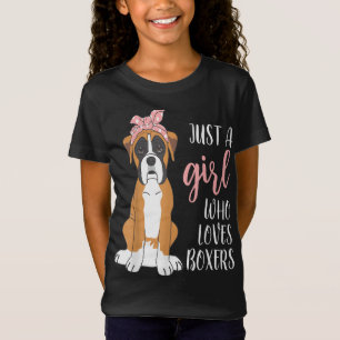 Camiseta Chica que ama a Boxers Gracioso perro de Boxer Lov