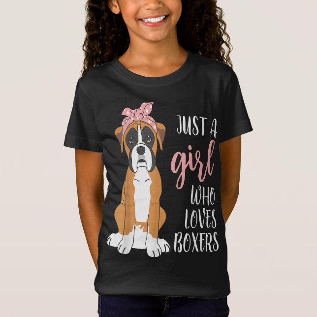 Camiseta Chica que ama a Boxers Gracioso perro de Boxer Lov (Anverso)