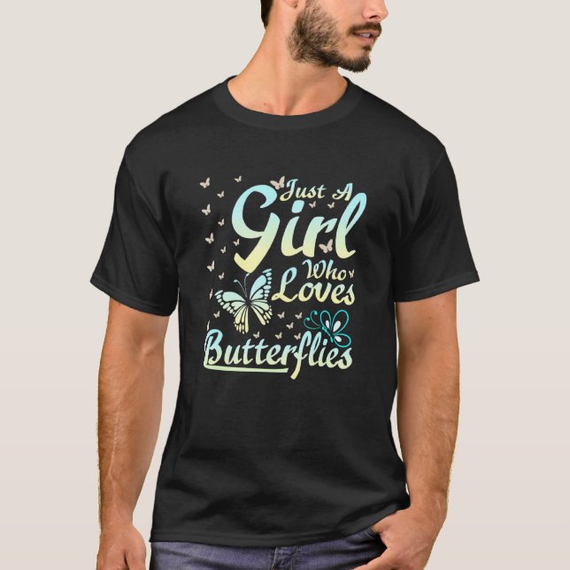 Camiseta Chica que ama a las mariposas (Anverso)