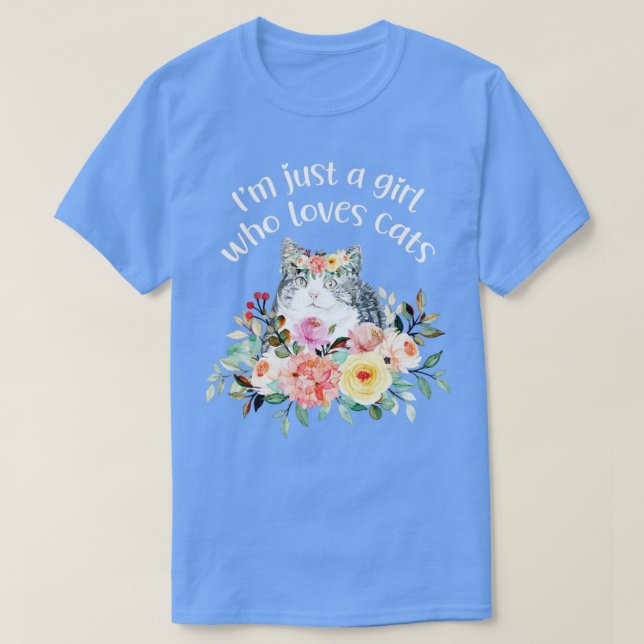 Camiseta Chica que ama a los gatos (Diseño del anverso)