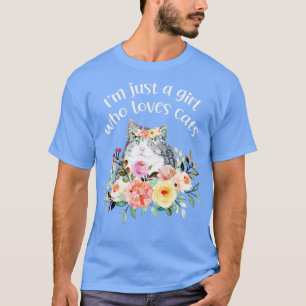 Camiseta Chica que ama a los gatos