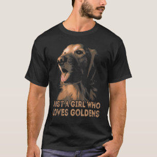 Camiseta Chica que ama a los recuperadores de oro perro de