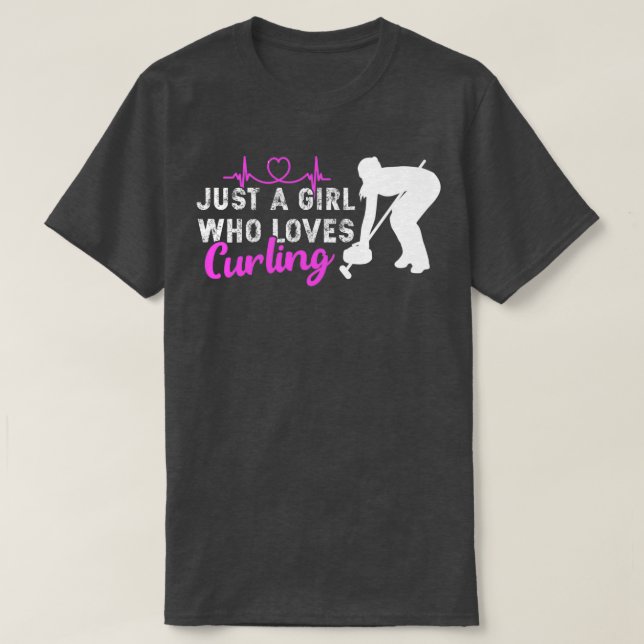 Camiseta Chica que ama al entrenador del jugador Curling Te (Diseño del anverso)
