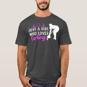 Camiseta Chica que ama al entrenador del jugador Curling Te