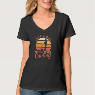 Camiseta Chica Que Ama Curling Player Team Coach Curling S