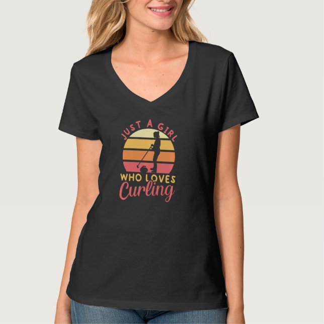 Camiseta Chica Que Ama Curling Player Team Coach Curling S (Anverso)
