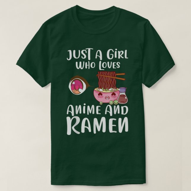 Camiseta Chica que ama el anime y el ramen (Diseño del anverso)