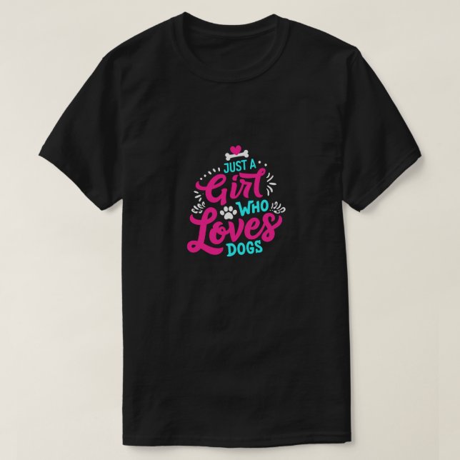 Camiseta Chica que ama el gráfico de perros (Diseño del anverso)