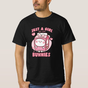 CAMISETA CHICA QUE AMA LOS BUNNIES DE LECHE TRANQUILA