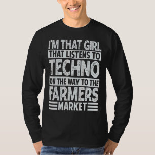 Camiseta Chica Que Escucha Música Techno - Mercado de Agric