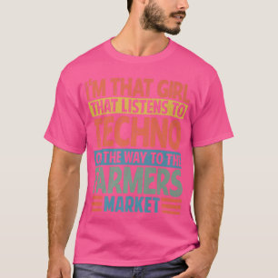 Camiseta Chica que escucha música Techno - Mercado de agric