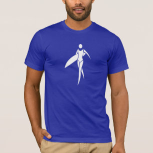 Camiseta Chica que practica surf azul